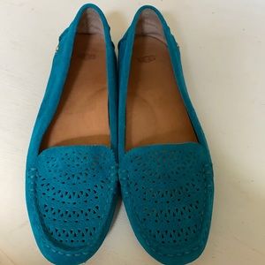 Ugg teal suede lofers
